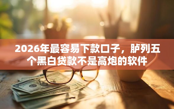 2026年最容易下款口子，胪列五个黑白贷款不是高炮的软件