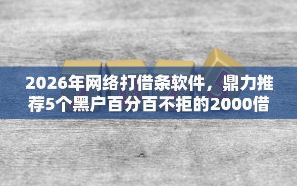 2026年网络打借条软件，鼎力推荐5个黑户百分百不拒的2000借款口子