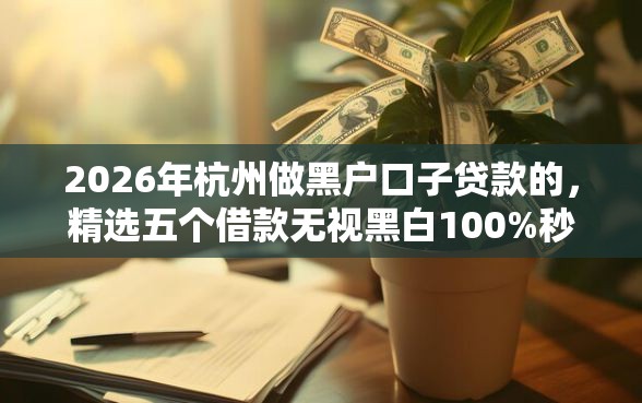 2026年杭州做黑户口子贷款的，精选五个借款无视黑白100%秒过