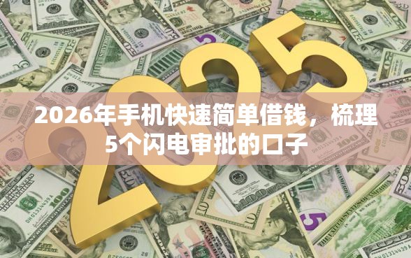 2026年手机快速简单借钱，梳理5个闪电审批的口子