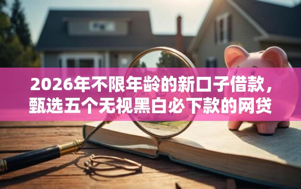 2026年不限年龄的新口子借款，甄选五个无视黑白必下款的网贷口子