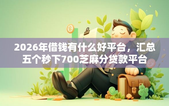 2026年借钱有什么好平台，汇总五个秒下700芝麻分贷款平台