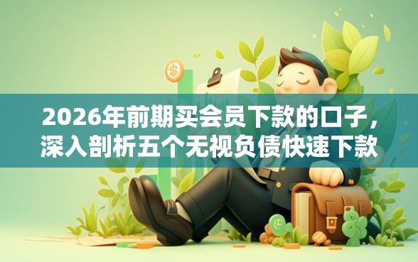 2026年前期买会员下款的口子，深入剖析五个无视负债快速下款长期网贷的口子