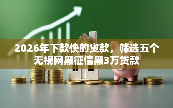 2026年下款快的贷款，筛选五个无视网黑征信黑3万贷款
