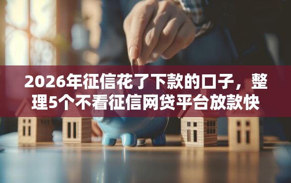 2026年征信花了下款的口子，整理5个不看征信网贷平台放款快的软件