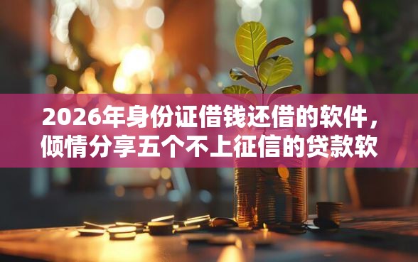 2026年身份证借钱还借的软件，倾情分享五个不上征信的贷款软件