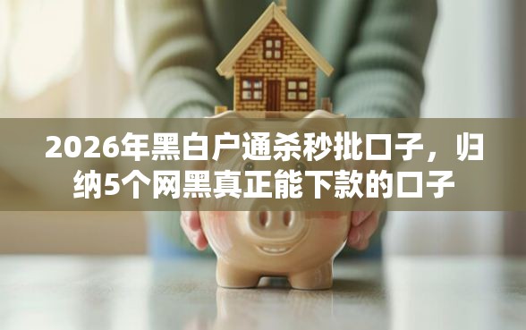 2026年黑白户通杀秒批口子，归纳5个网黑真正能下款的口子