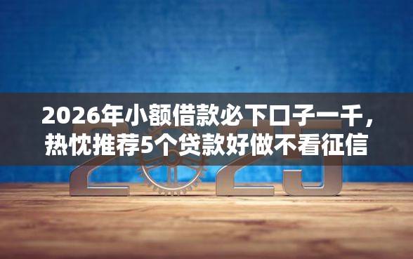 2026年小额借款必下口子一千，热忱推荐5个贷款好做不看征信的口子