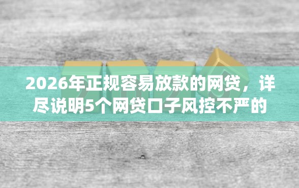2026年正规容易放款的网贷，详尽说明5个网贷口子风控不严的app