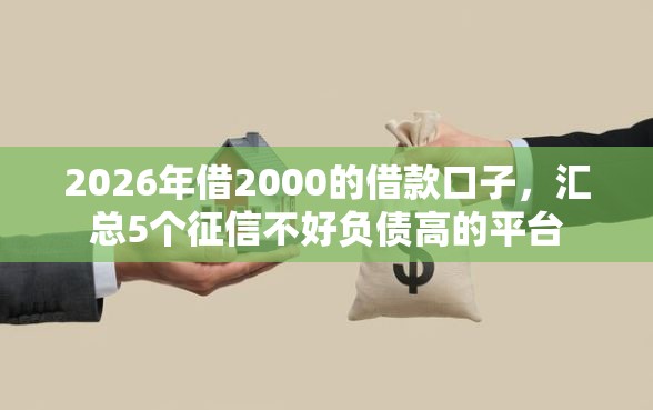 2026年借2000的借款口子，汇总5个征信不好负债高的平台