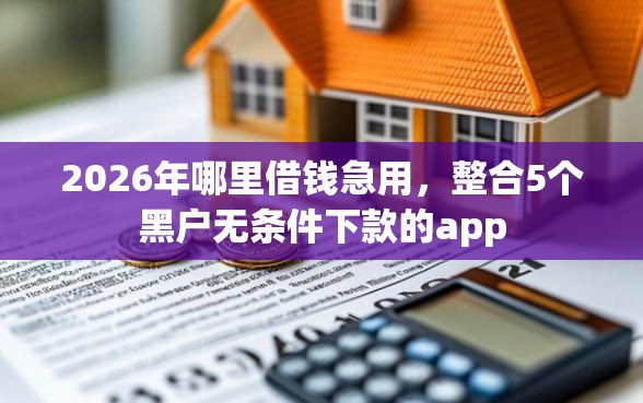 2026年哪里借钱急用，整合5个黑户无条件下款的app
