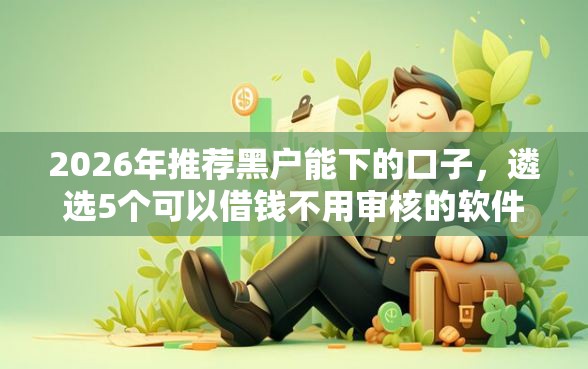 2026年推荐黑户能下的口子，遴选5个可以借钱不用审核的软件