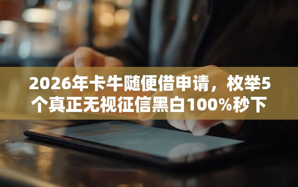 2026年卡牛随便借申请，枚举5个真正无视征信黑白100%秒下网贷