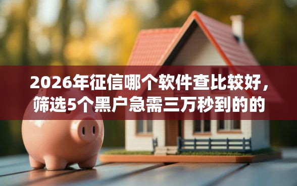 2026年征信哪个软件查比较好,筛选5个黑户急需三万秒到的的app 2026年征信哪个软件查比较好,筛选5个黑户急需三万秒到的的app