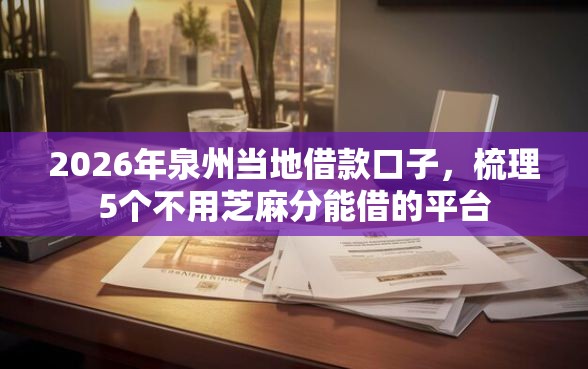 2026年泉州当地借款口子，梳理5个不用芝麻分能借的平台