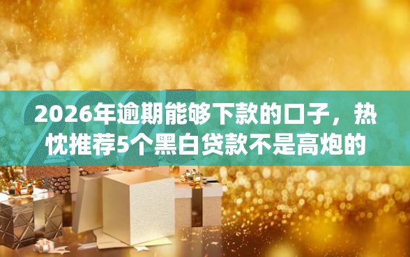 2026年逾期能够下款的口子，热忱推荐5个黑白贷款不是高炮的app