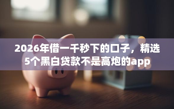 2026年借一千秒下的口子，精选5个黑白贷款不是高炮的app