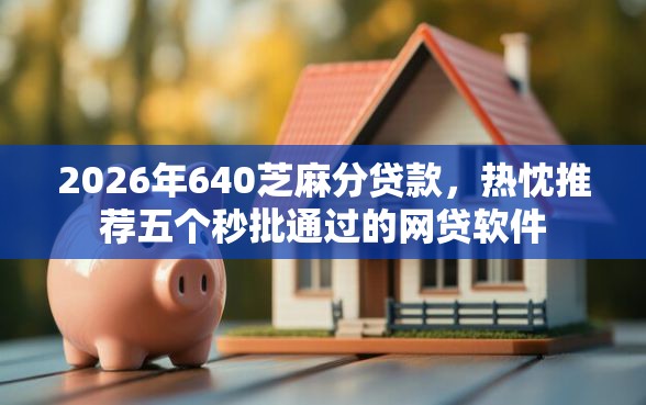2026年640芝麻分贷款，热忱推荐五个秒批通过的网贷软件