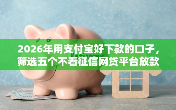 2026年用支付宝好下款的口子，筛选五个不看征信网贷平台放款快的口子