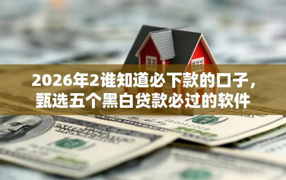 2026年2谁知道必下款的口子，甄选五个黑白贷款必过的软件