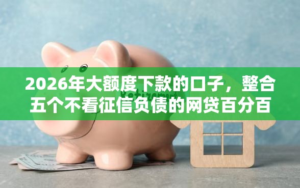 2026年大额度下款的口子，整合五个不看征信负债的网贷百分百下款口子