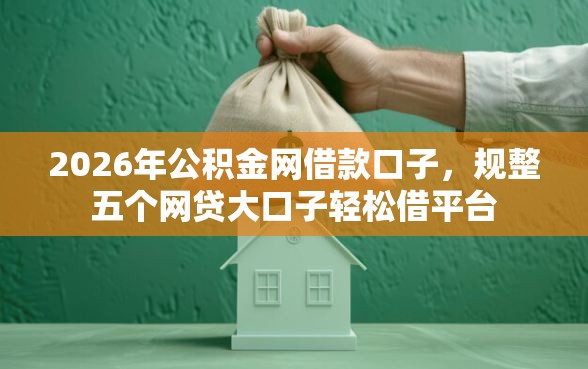 2026年公积金网借款口子，规整五个网贷大口子轻松借平台