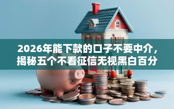 2026年能下款的口子不要中介，揭秘五个不看征信无视黑白百分百下款软件