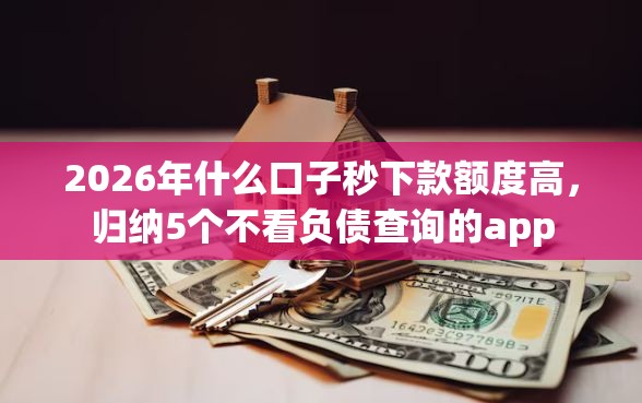 2026年什么口子秒下款额度高，归纳5个不看负债查询的app