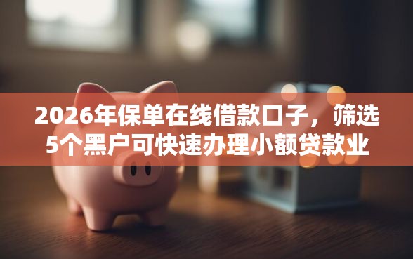 2026年保单在线借款口子，筛选5个黑户可快速办理小额贷款业务的平台