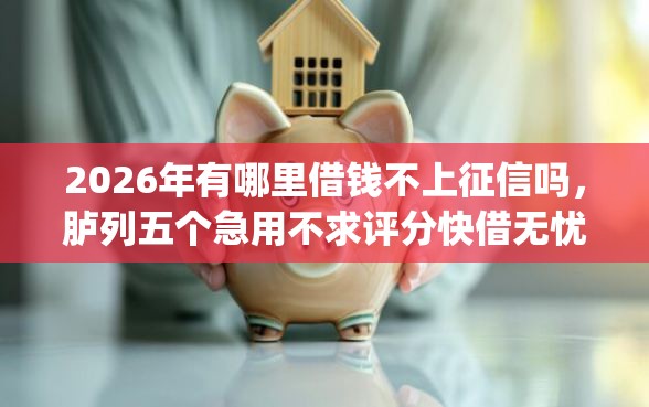 2026年有哪里借钱不上征信吗，胪列五个急用不求评分快借无忧的app