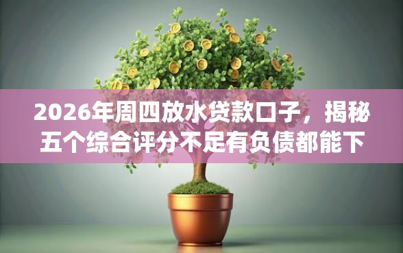 2026年周四放水贷款口子，揭秘五个综合评分不足有负债都能下款app