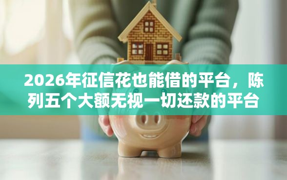 2026年征信花也能借的平台，陈列五个大额无视一切还款的平台