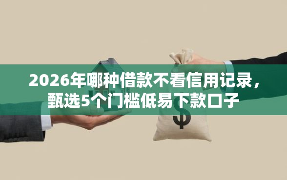 2026年哪种借款不看信用记录，甄选5个门槛低易下款口子