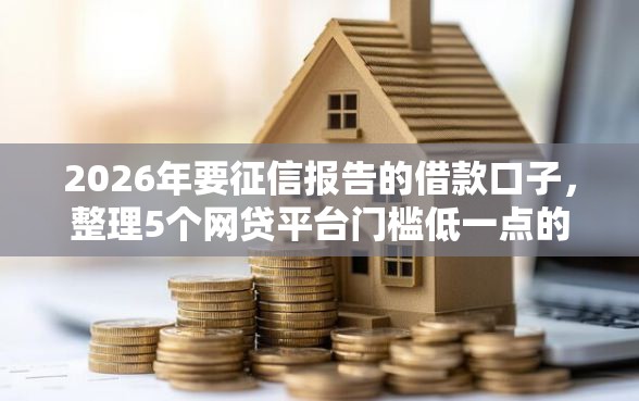 2026年要征信报告的借款口子，整理5个网贷平台门槛低一点的平台