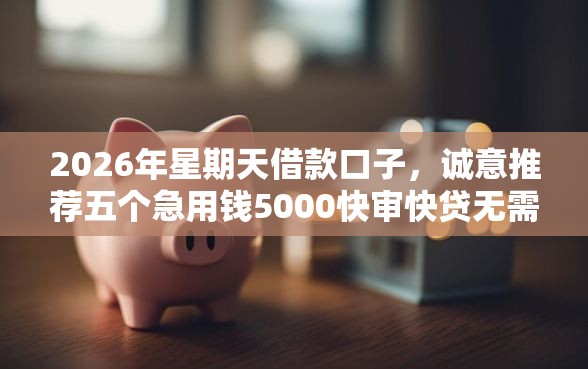 2026年星期天借款口子，诚意推荐五个急用钱5000快审快贷无需征信口子