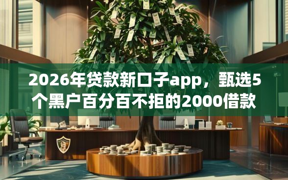 2026年贷款新口子app，甄选5个黑户百分百不拒的2000借款口子