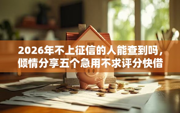 2026年不上征信的人能查到吗，倾情分享五个急用不求评分快借无忧的软件