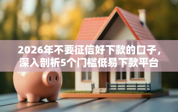 2026年不要征信好下款的口子，深入剖析5个门槛低易下款平台