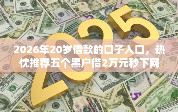 2026年20岁借款的口子入口，热忱推荐五个黑户借2万元秒下网贷口子app