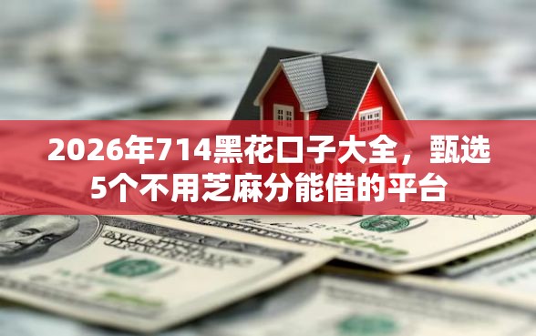 2026年714黑花口子大全，甄选5个不用芝麻分能借的平台