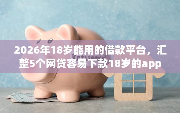 2026年18岁能用的借款平台，汇整5个网贷容易下款18岁的app