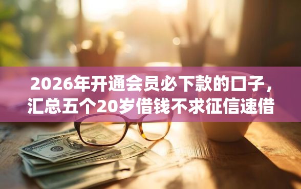 2026年开通会员必下款的口子，汇总五个20岁借钱不求征信速借app
