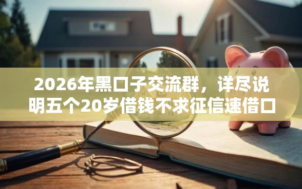 2026年黑口子交流群，详尽说明五个20岁借钱不求征信速借口子