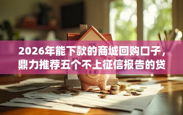2026年能下款的商城回购口子，鼎力推荐五个不上征信报告的贷款app
