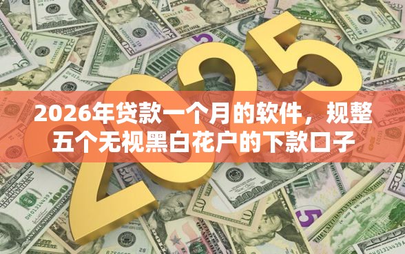 2026年贷款一个月的软件，规整五个无视黑白花户的下款口子
