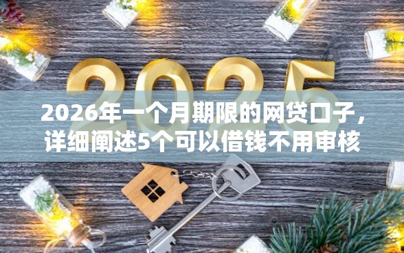 2026年一个月期限的网贷口子，详细阐述5个可以借钱不用审核的软件