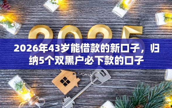 2026年43岁能借款的新口子，归纳5个双黑户必下款的口子