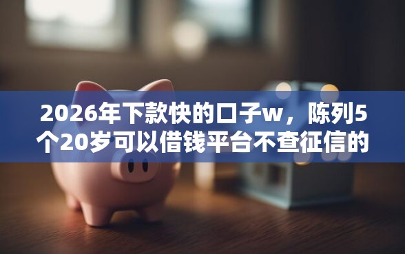 2026年下款快的口子w，陈列5个20岁可以借钱平台不查征信的软件