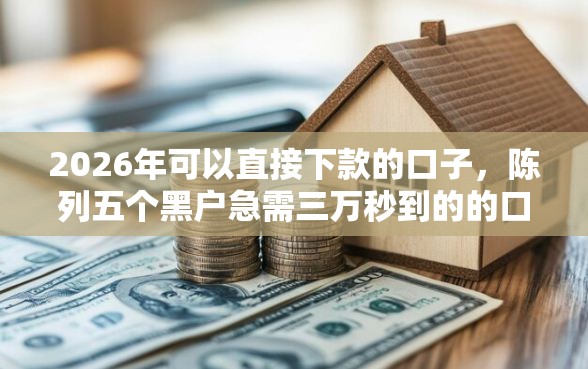 2026年可以直接下款的口子，陈列五个黑户急需三万秒到的的口子