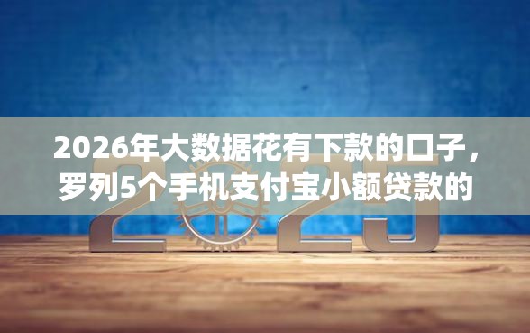 2026年大数据花有下款的口子，罗列5个手机支付宝小额贷款的app